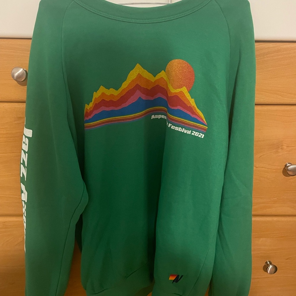 AVIATOR NATION JAZZ ASPEN CREWNECK KELLY GREEN